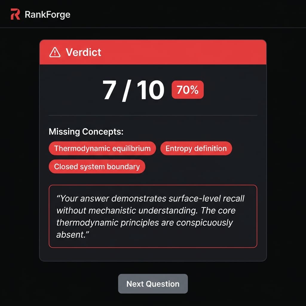 AI Grader verdict screen